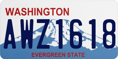 WA license plate AWZ1618