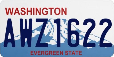 WA license plate AWZ1622
