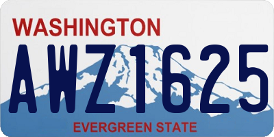 WA license plate AWZ1625