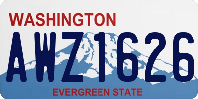 WA license plate AWZ1626