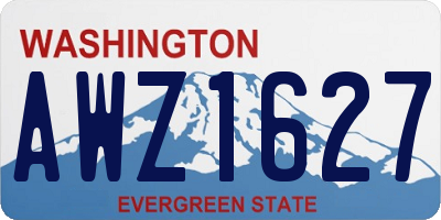 WA license plate AWZ1627