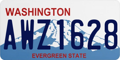 WA license plate AWZ1628