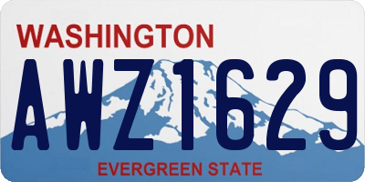 WA license plate AWZ1629