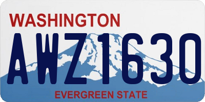 WA license plate AWZ1630