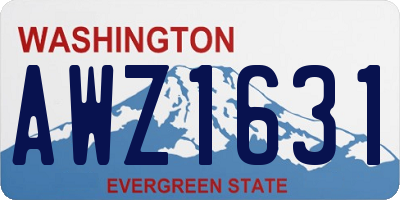 WA license plate AWZ1631