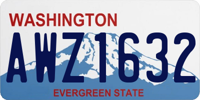 WA license plate AWZ1632