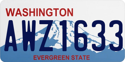WA license plate AWZ1633