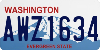 WA license plate AWZ1634