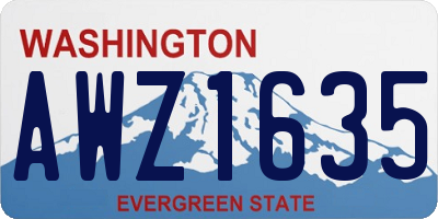 WA license plate AWZ1635