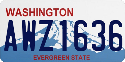 WA license plate AWZ1636