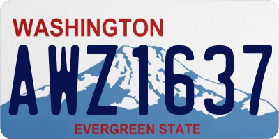 WA license plate AWZ1637