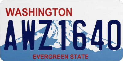 WA license plate AWZ1640