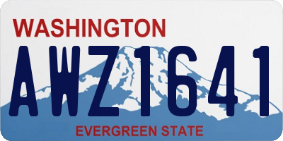 WA license plate AWZ1641