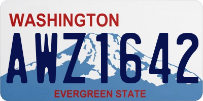 WA license plate AWZ1642