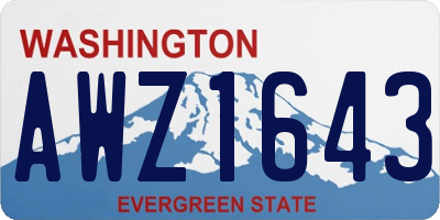 WA license plate AWZ1643