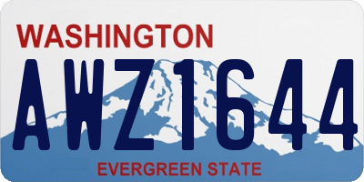 WA license plate AWZ1644