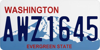 WA license plate AWZ1645