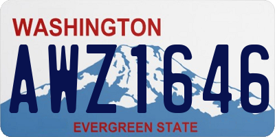 WA license plate AWZ1646