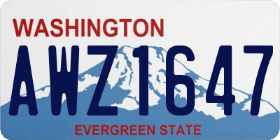 WA license plate AWZ1647