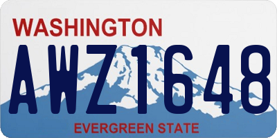 WA license plate AWZ1648