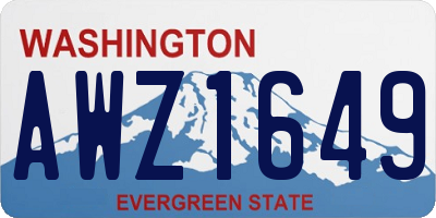WA license plate AWZ1649