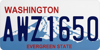 WA license plate AWZ1650