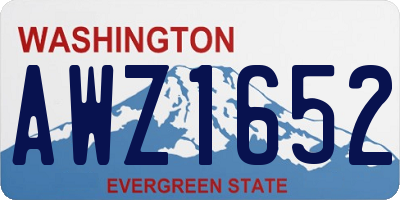 WA license plate AWZ1652