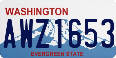WA license plate AWZ1653