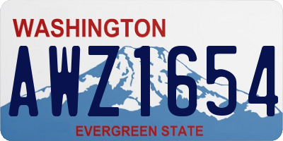 WA license plate AWZ1654