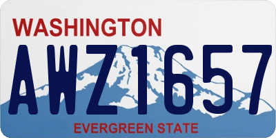 WA license plate AWZ1657