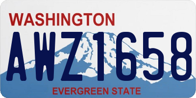 WA license plate AWZ1658