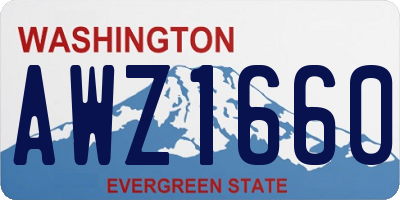 WA license plate AWZ1660