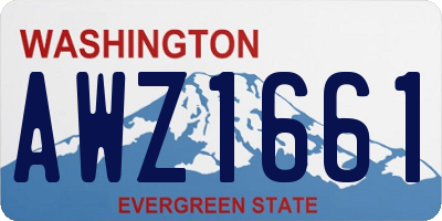 WA license plate AWZ1661