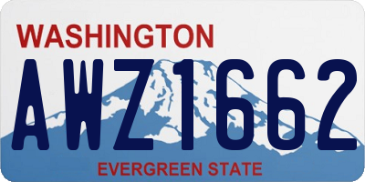 WA license plate AWZ1662