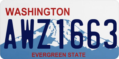 WA license plate AWZ1663
