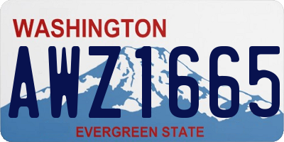 WA license plate AWZ1665