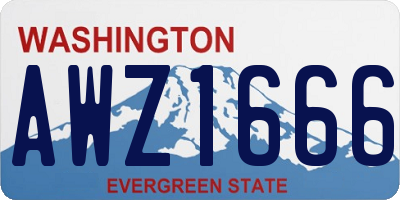 WA license plate AWZ1666