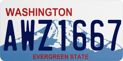 WA license plate AWZ1667