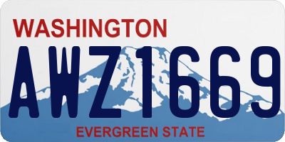 WA license plate AWZ1669