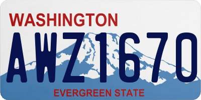 WA license plate AWZ1670
