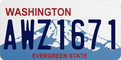 WA license plate AWZ1671