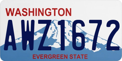 WA license plate AWZ1672