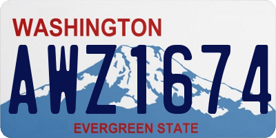 WA license plate AWZ1674
