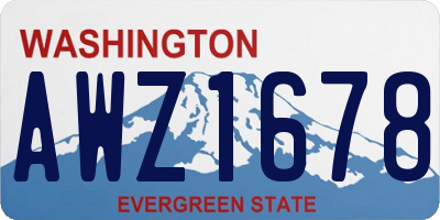 WA license plate AWZ1678
