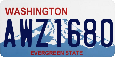 WA license plate AWZ1680
