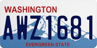 WA license plate AWZ1681
