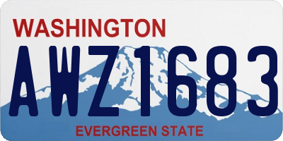 WA license plate AWZ1683