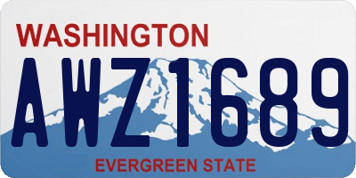 WA license plate AWZ1689