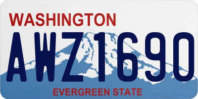 WA license plate AWZ1690