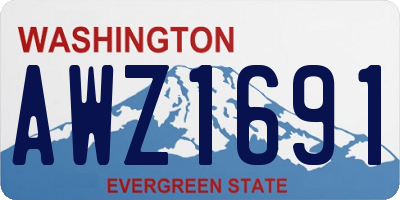 WA license plate AWZ1691